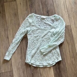 Abercrombie & Fitch Lace Long Sleeve Top - aqua & bra top